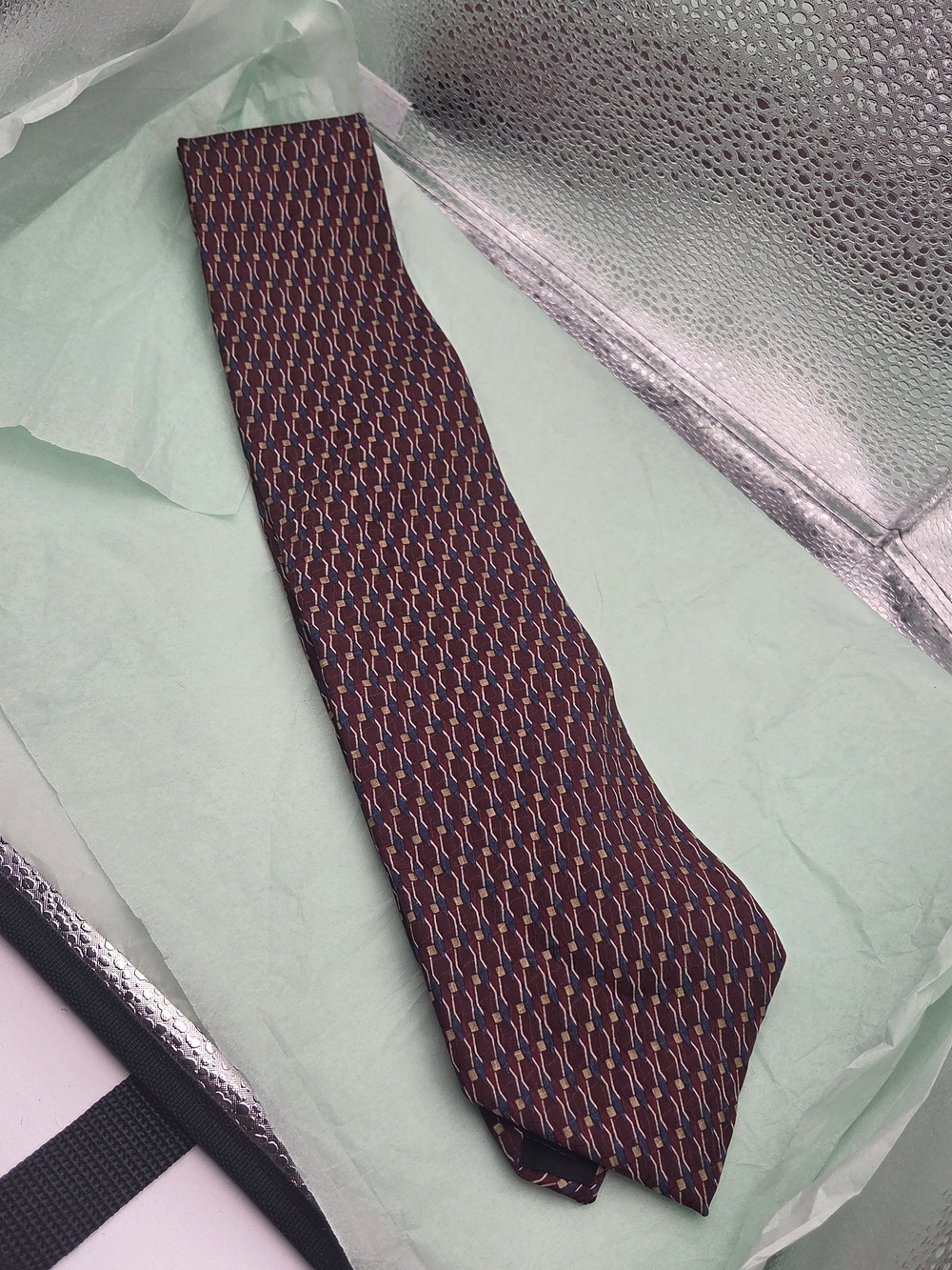 Dockers Burgundy Geometric Silk Tie